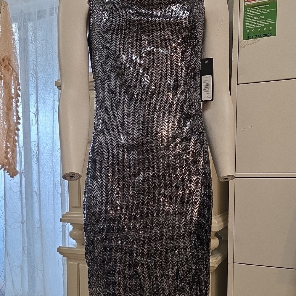 Midi Dress Spaghetti Strap Square Neck Sz Large .p29 18 In